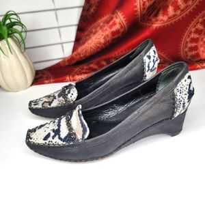 Jessica Bennett Animal Print Loafers Black Size 7.5